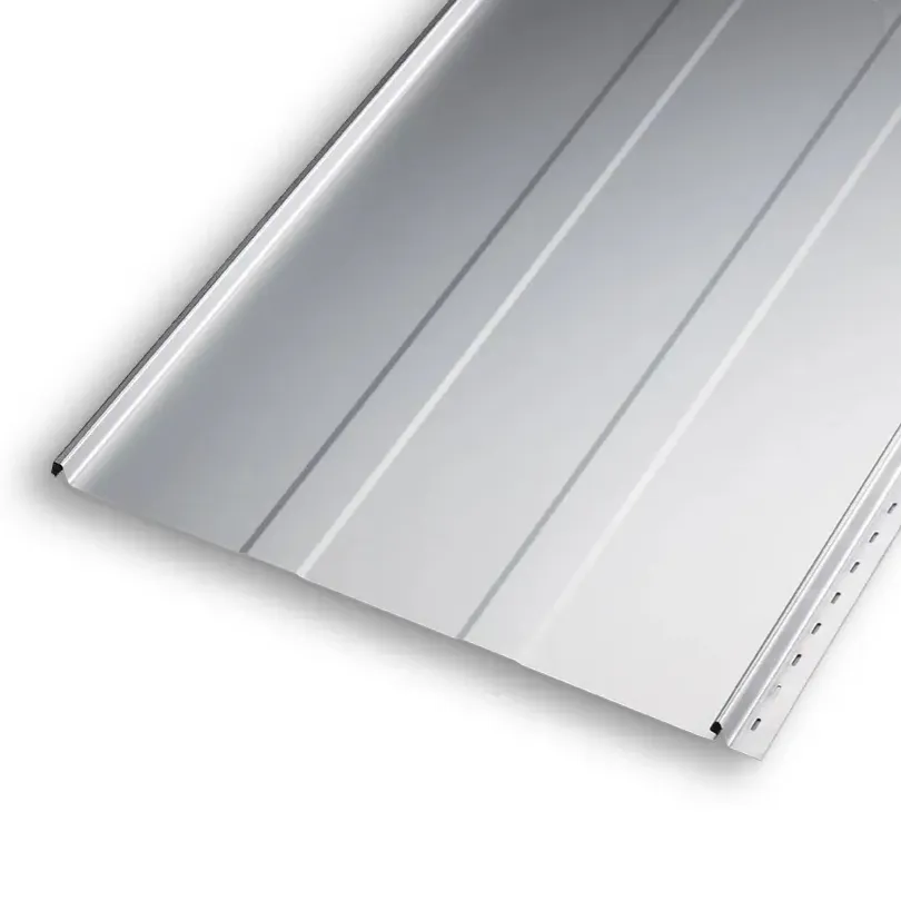 Stehfalzblech FixClick 5 T in RAL9006 Weißaluminium ohne Startleisteneinschnitt